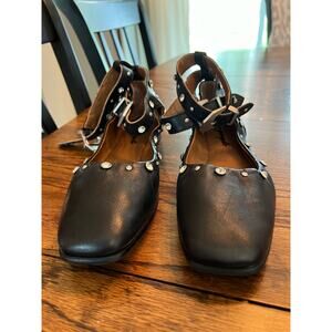 Free People Mystic Diamante Ankle Strap Flat